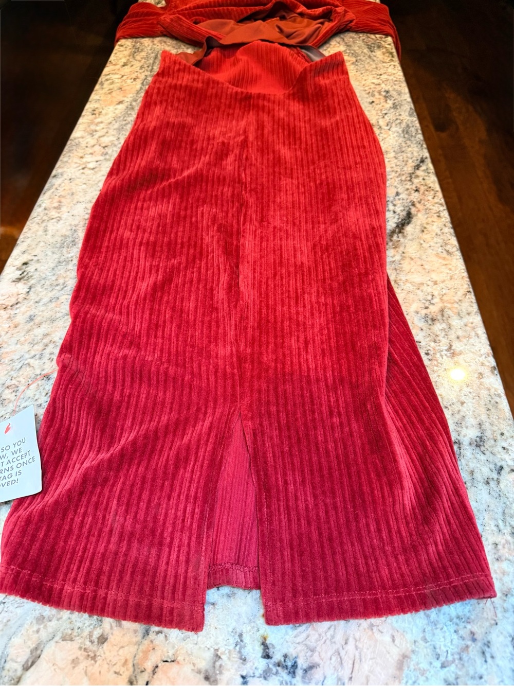 ASOS DESIGN Red Velvet Ribbed Cut Out Midi Dress | Size US 6 | Date Night Glam - Picture 5 of 12